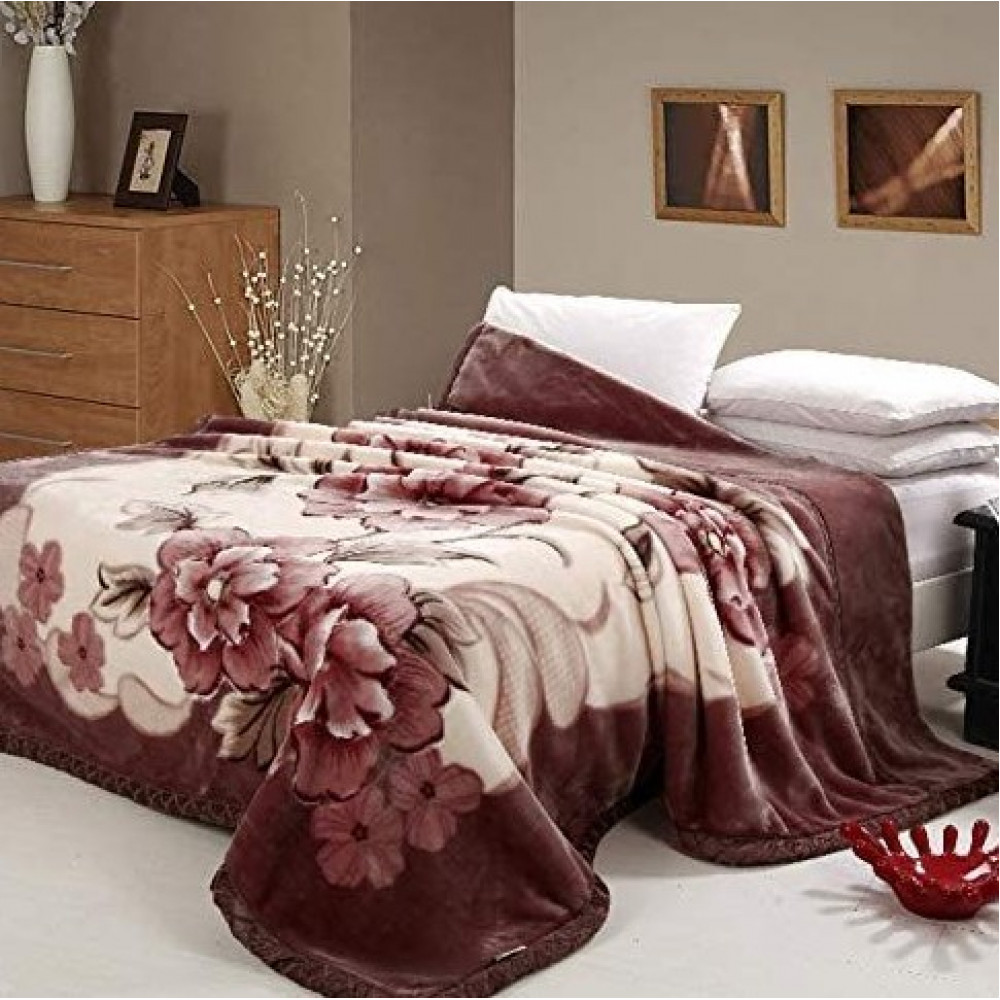 Oxygen Raschel Blanket Embossed Double Size 2 ply ( 200 X 240 CM 3.5 KG